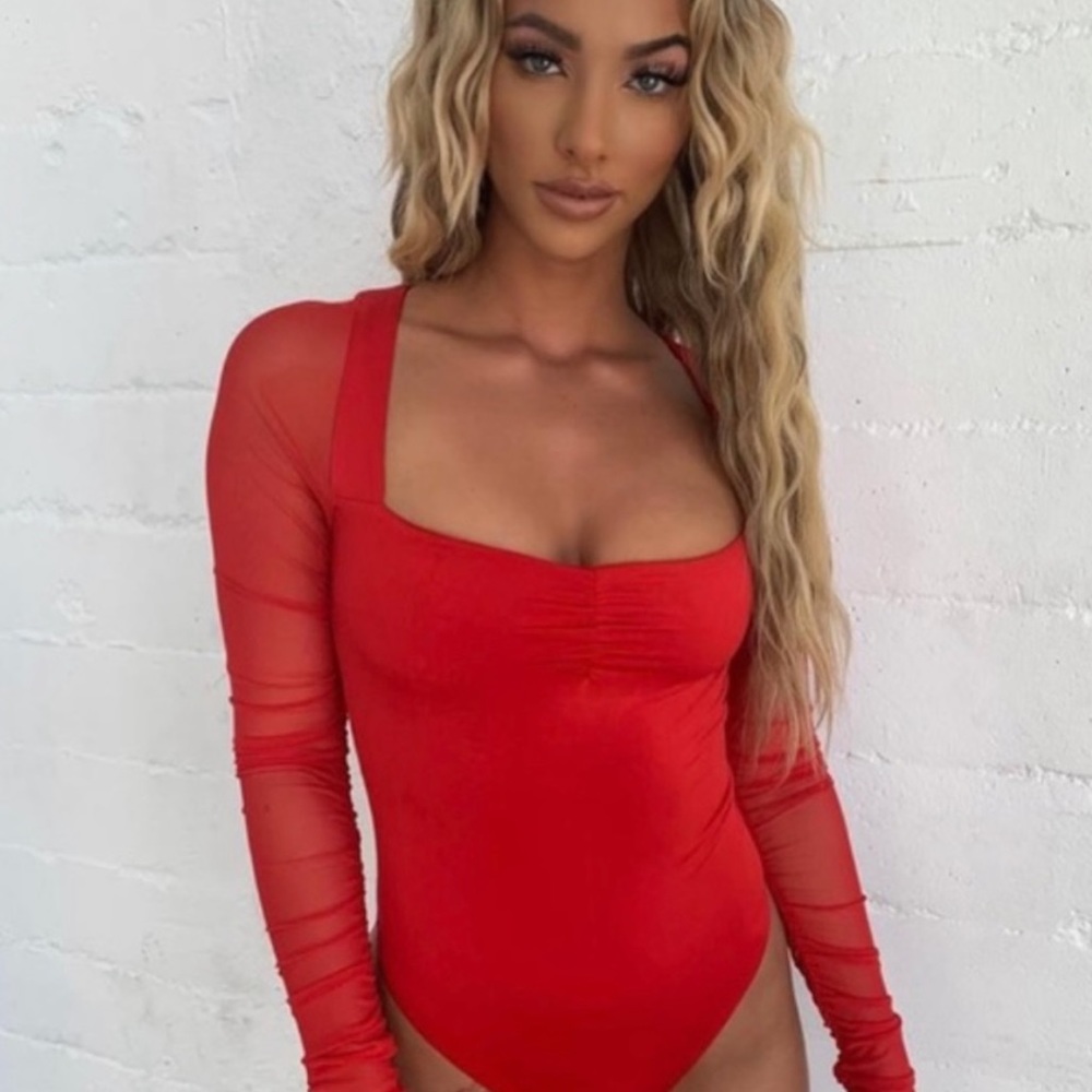 new tigermist zira red mesh body suit